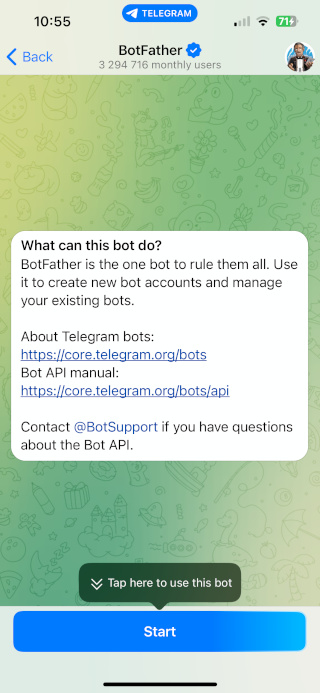 BotFather Start